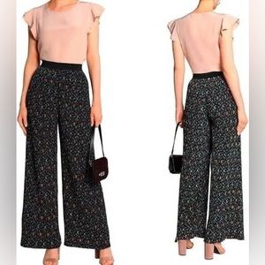 Maje Plisse Wide Leg Floral Print Trouser | Size 1 (Small)